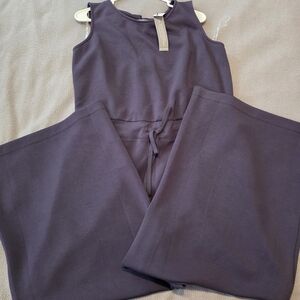 Lane Bryant Sleeveless Wide-Leg Jumpsuit in Navy